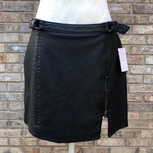 Free People Midnight Magic Faux Leather Skirt 8